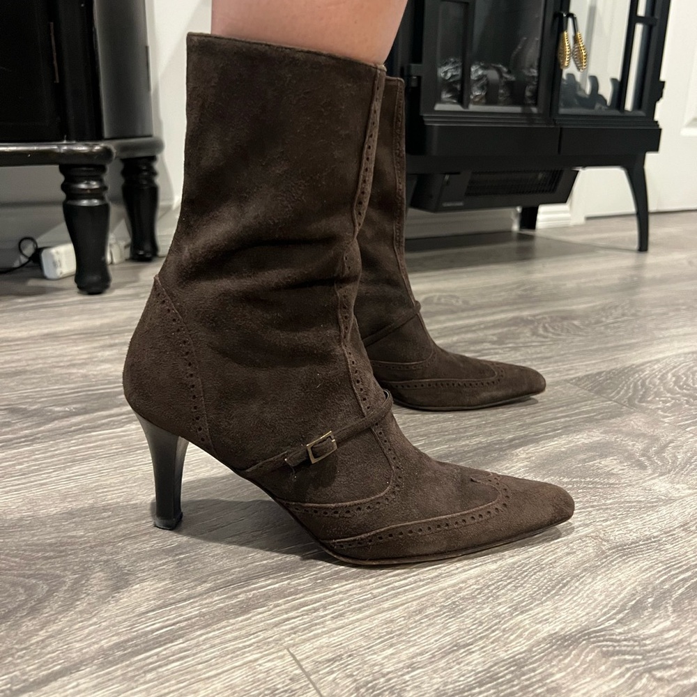 Brooks Brothers Dark Brown Ankle Booties
